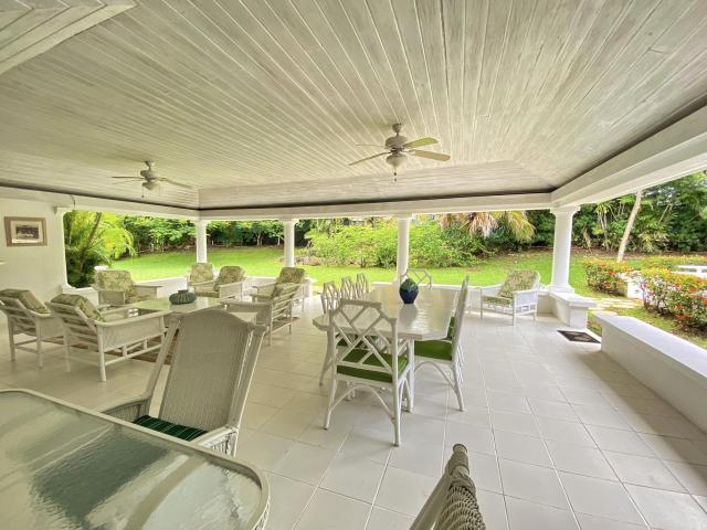 Banff Springs Sandy Lane Barbados Outside Covered Patio Cards and Dining Table