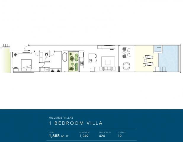 For Sale East Resort 1 Bed Hillside Villas Floor Plan