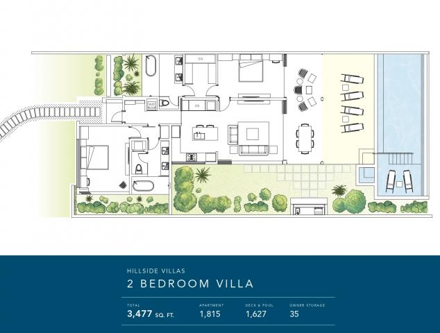 For Sale 2 Bedroom Hillside Villas East Resort Floor Plan