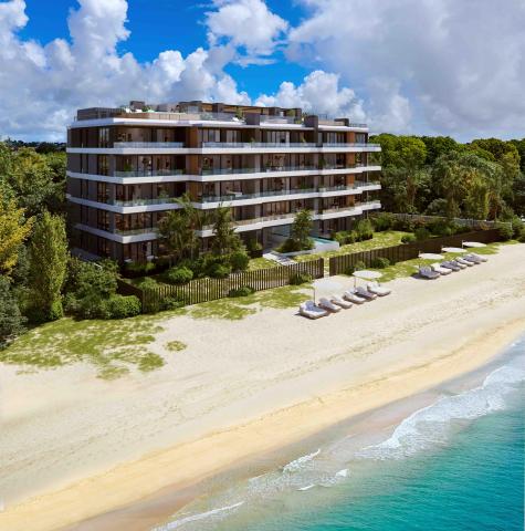 Unit 101 Allure Barbados For Sale Beach and Loungers View