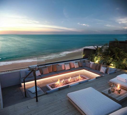 Unit 102 Allure Beachfront Barbados For Sale Rooftop Firepit and Lounge