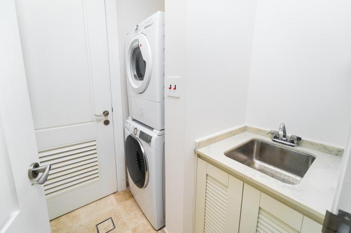 The Crane Residences Barbados Unit 5252 For Sale Laundry Room with Washer and Dryer
