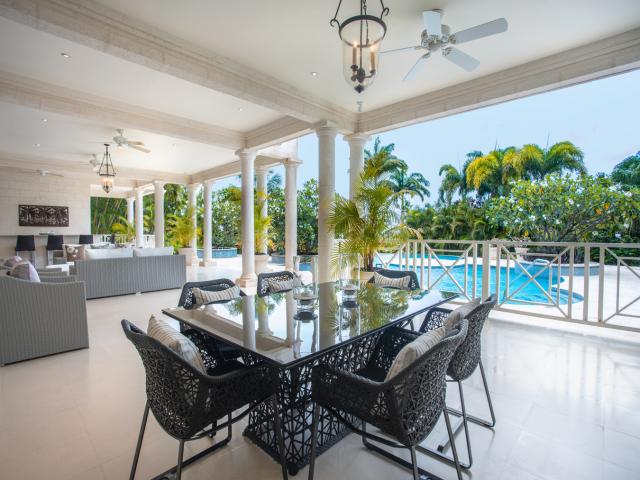 Westland Heights #8 Barbados For Sale Outdoor Dining and Pool View