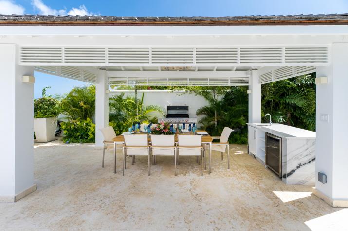 Blue Oyster Villa Barbados For Sale Outside Dining and Wet Bar