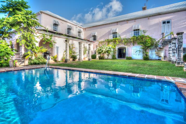 Clifton Hall Barbados For Sale Pool Shot and House