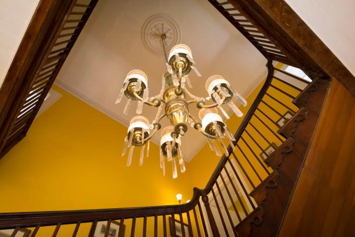 Clifton Hall Barbados For Sale Grand Staircase with Chandelier