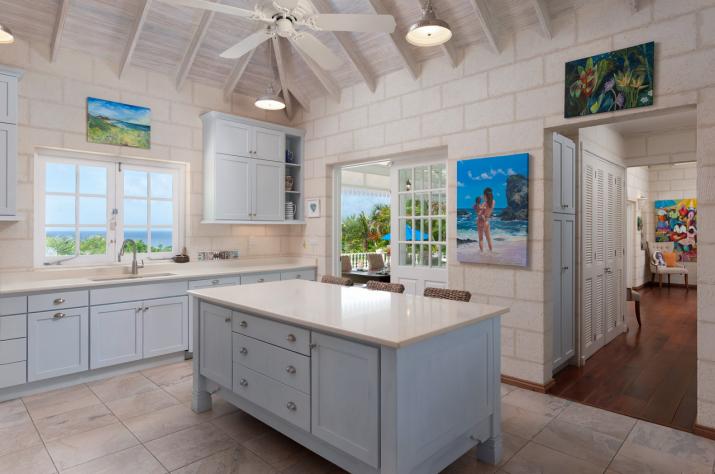 Villa Irene 4 Bedroom Home For Sale In Barbados Kitchen With Views of Ocean