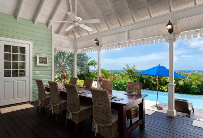 Villa Irene 4 Bedroom Home For Sale In Barbados Covered Patio Dining