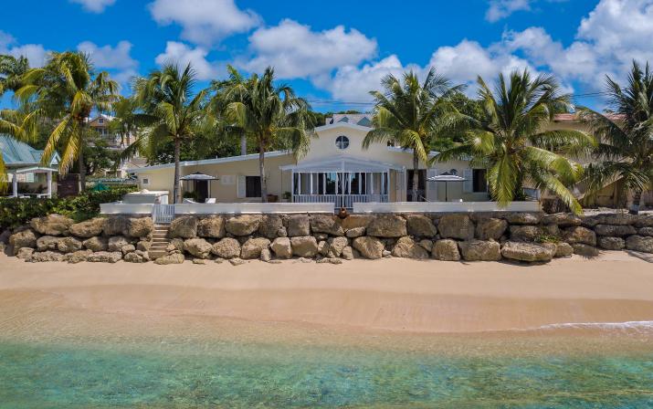 For Sale Little Good Harbour House Barbados Aerial Shot of Property From Ocean