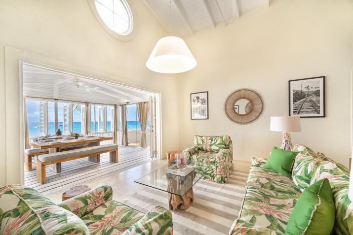 For Sale Little Good Harbour House Barbados Living Room with Oceanview