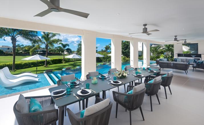 Royal Westmoreland Palm Ridge 3 'Seaduced' Barbados For Sale Dining and Pool
