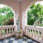 Clifton Hall Barbados For Sale Patio With Statue
