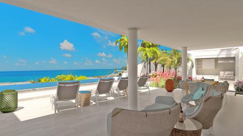 For Sale 2 Bedroom Hillside Villas East Resort Covered Patio with Ocean View